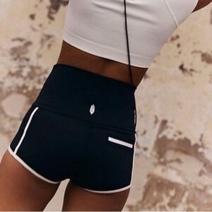 Free People Island Time Short black shorty xs pockets contract trim new nwt